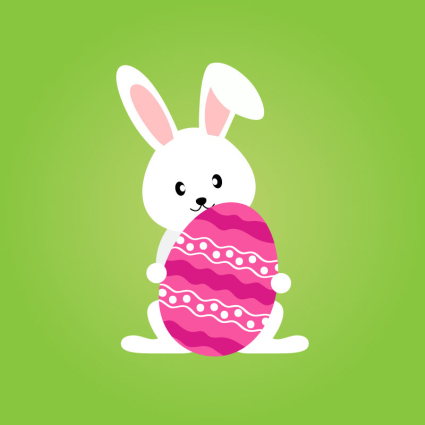 White Rabbit holds egg pattern vector material
