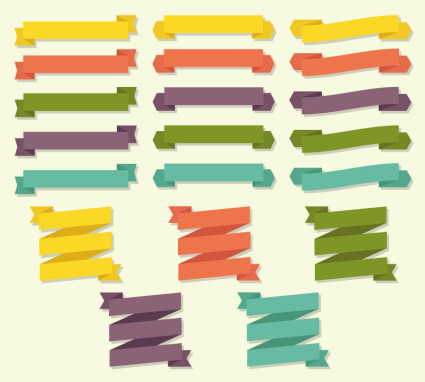 20 of the paper ribbon banner vector material
