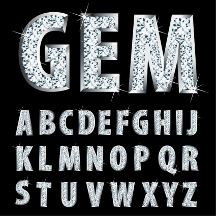 26 Creative letter design vector material Diamond