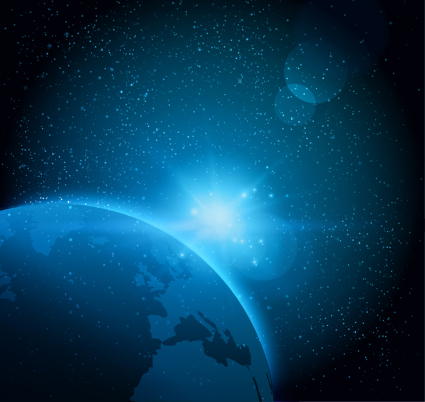 Light blue vector material Earth and the universe