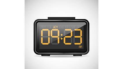 Black electronic clock design vector material