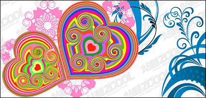 The colors and style heart-shaped pattern