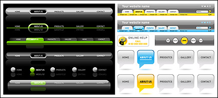 page navigation menu design vector material