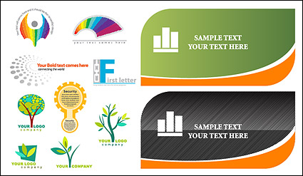 Cards and logo template vector material