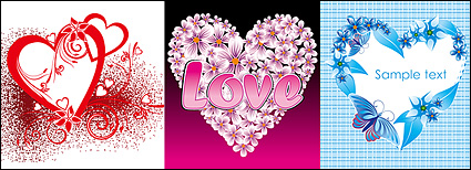 heart-shaped flowers vector