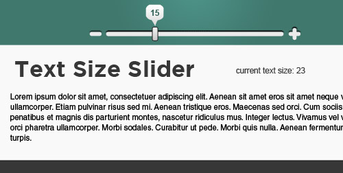 JQuery page article based on the font size adjustment (JS + CSS)