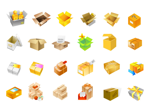 Cartons, fruit, money, packaging vector