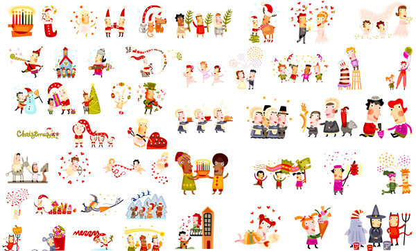 Vector Christmas figures