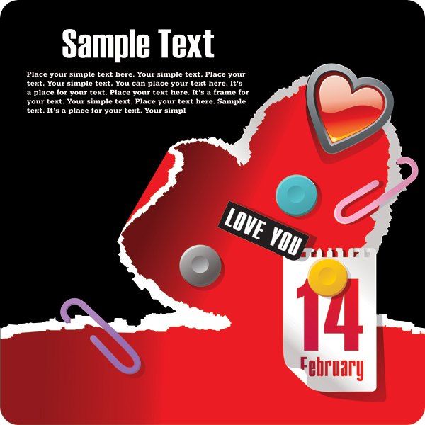 Crystal heart-shaped, paper clips, magnets, Valentine's Day 