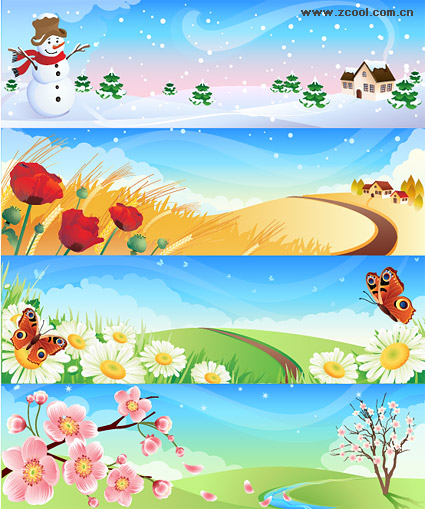 Spring Summer Fall Winter Landscape