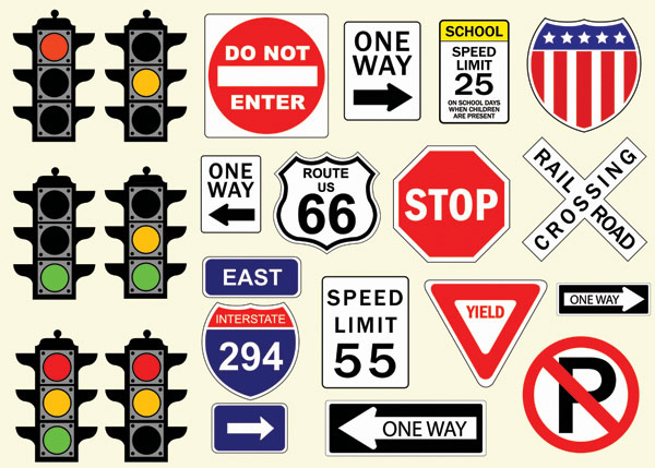 Traffic logo vector material