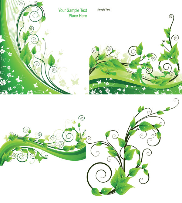 Vector green rattan plant material