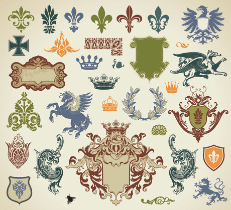 European lace pattern vector material
