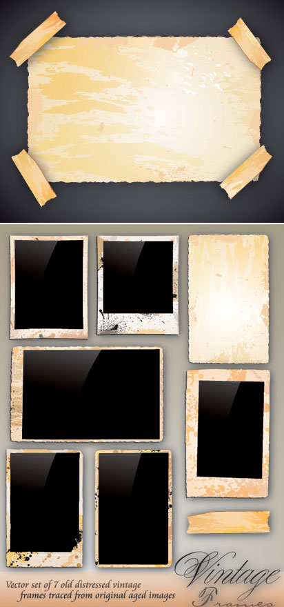 Photo album border vector of material
