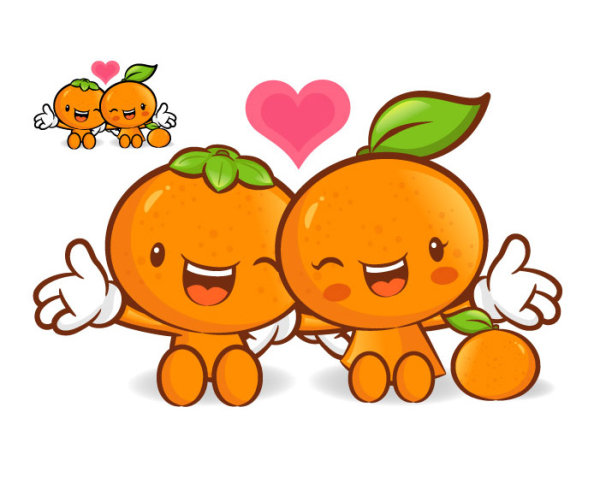 Super love cartoon fruit vector material 1
