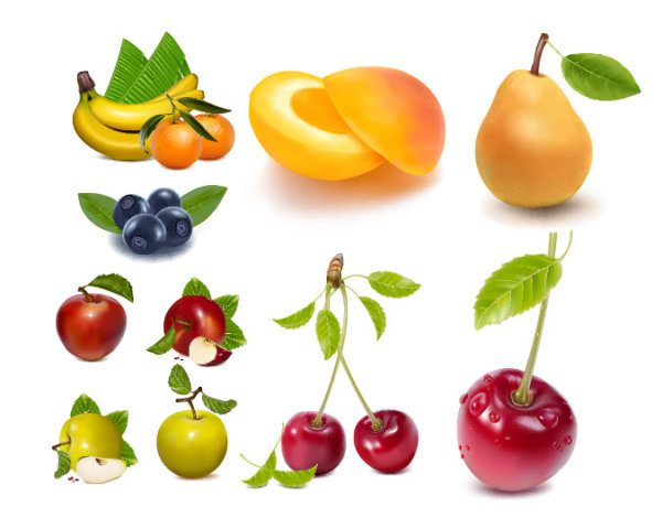 AI Vector drawing realistic fruit