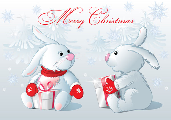 Cute cartoon rabbit - Vector