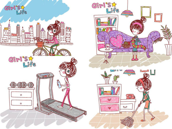 girl's life Vector 