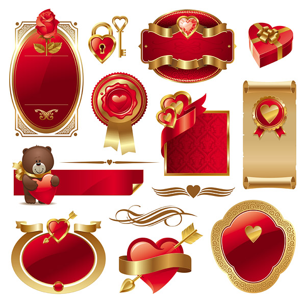 Romantic element vector material
