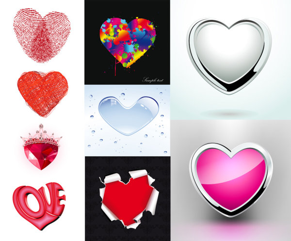 Heart-shaped element pattern vector material
