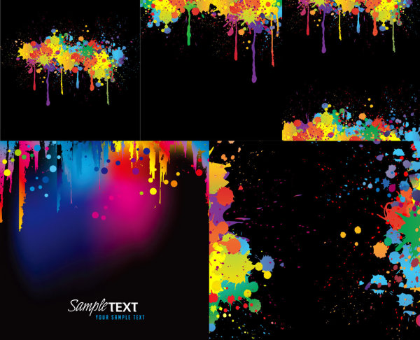 Vector colorful ink