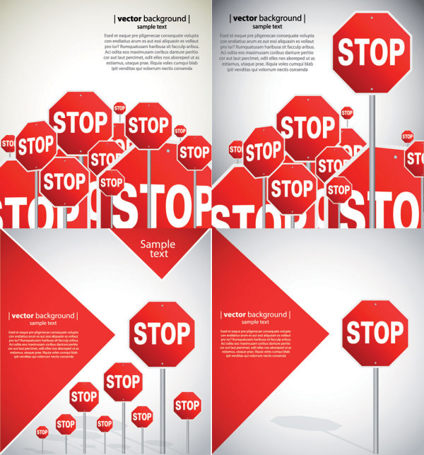 Beautiful road signs - vector material
