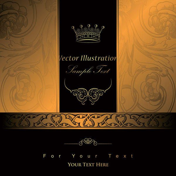 European gorgeous classic pattern background 03-- vector material