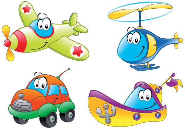 Cartoon means of transport 01 - vector