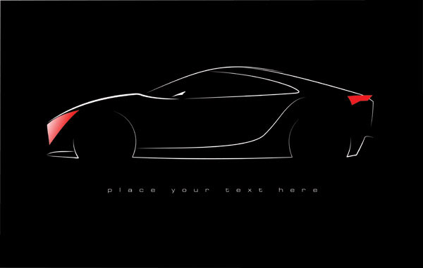 Car silhouette vector material-3