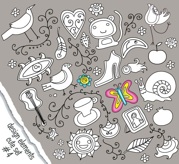 Lovely hand-painted graphics background vector material