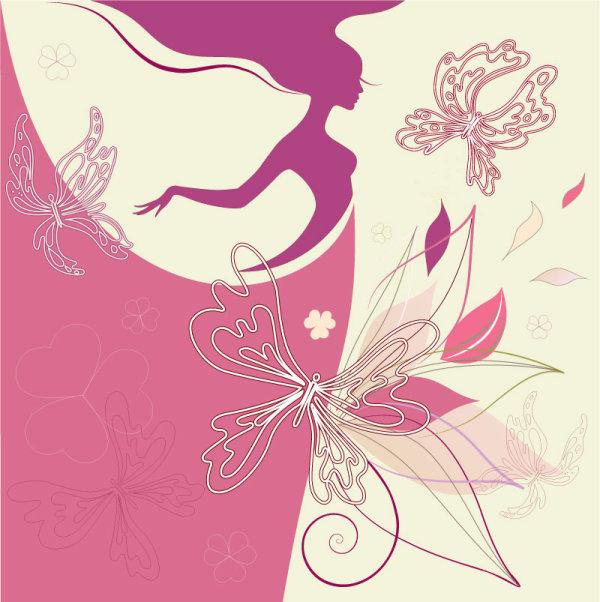 Fashion women illustration vector material -3