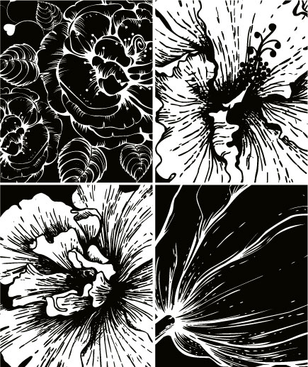 Print flowers vector material -2