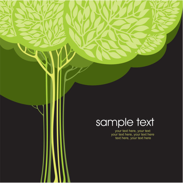 Cartoon line is issued on a tree 05 - vector