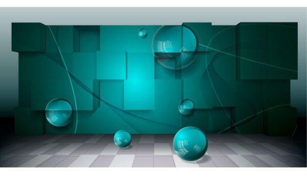 Three-dimensional creative business space background vector -3