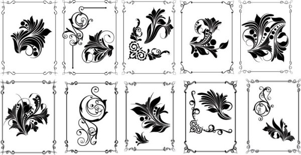 Fine pattern frame 01 - vector