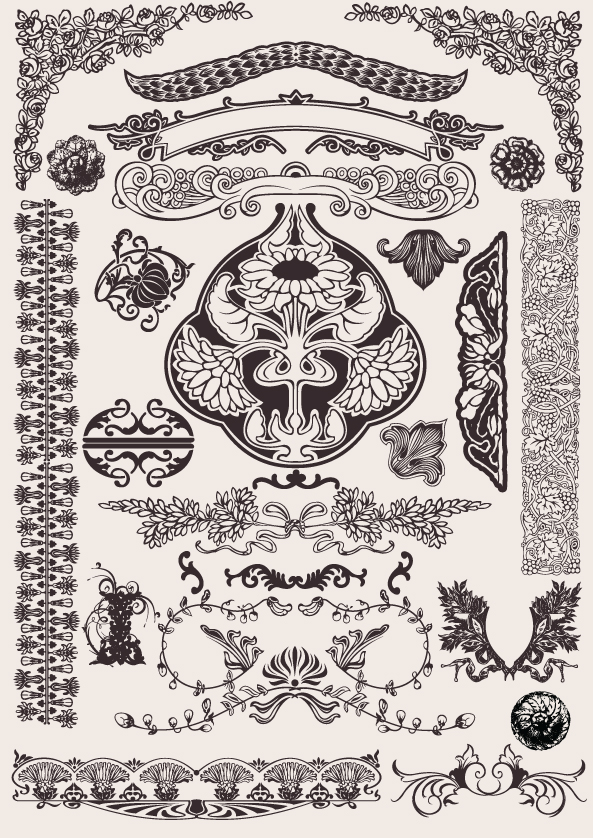 European background pattern material 05 - vector
