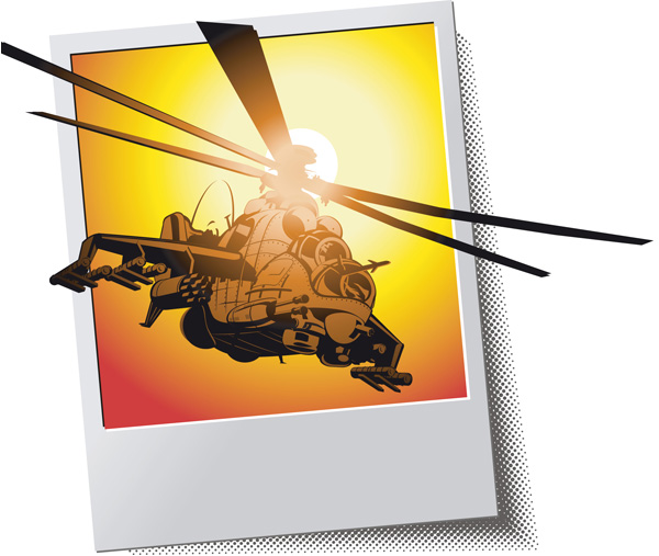 Combat helicopters - Apache - vector