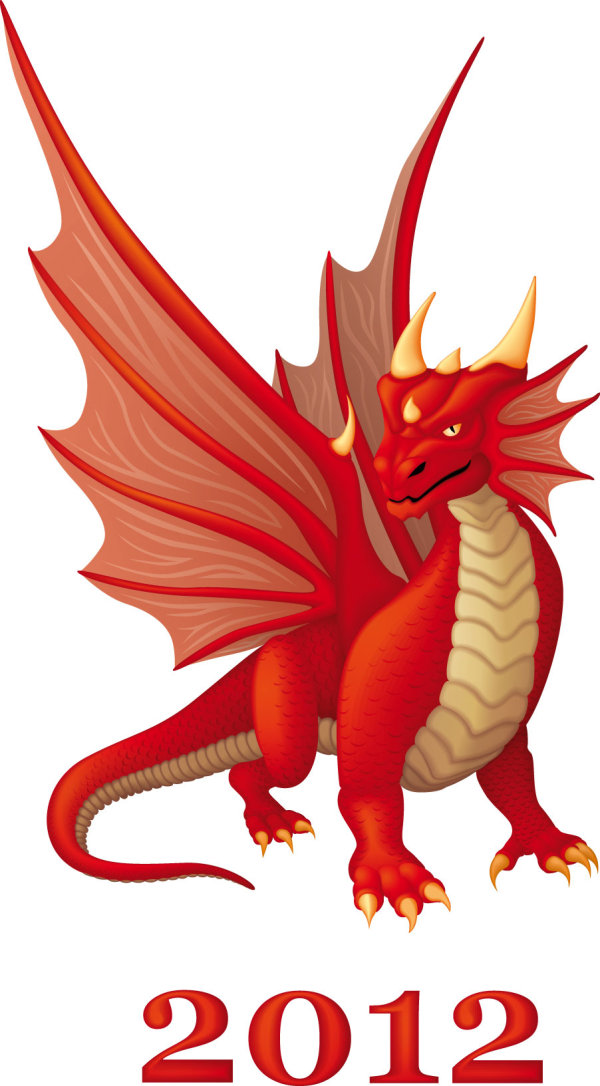 Cute cartoon dragon 02 - vector material