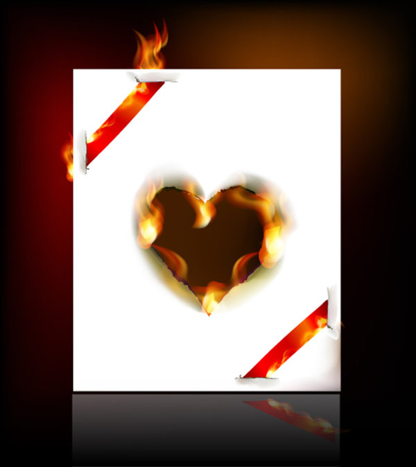 Flame of burning paper effect 05 - vector material
