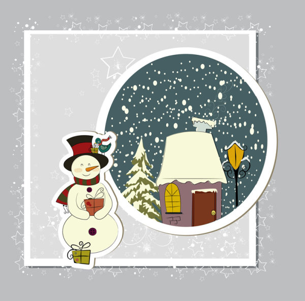 The exquisite Christmas greeting card - vector material