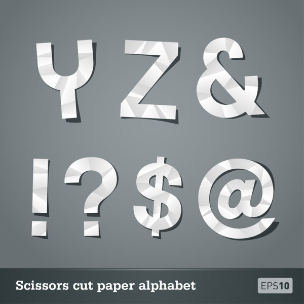 Paper-cut letters 05 - Vector material