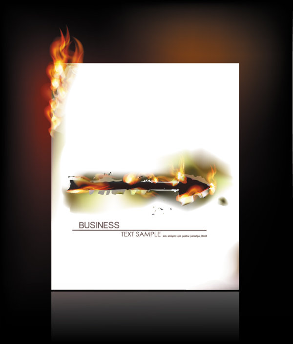 Flame burning paper effect 02 - vector material