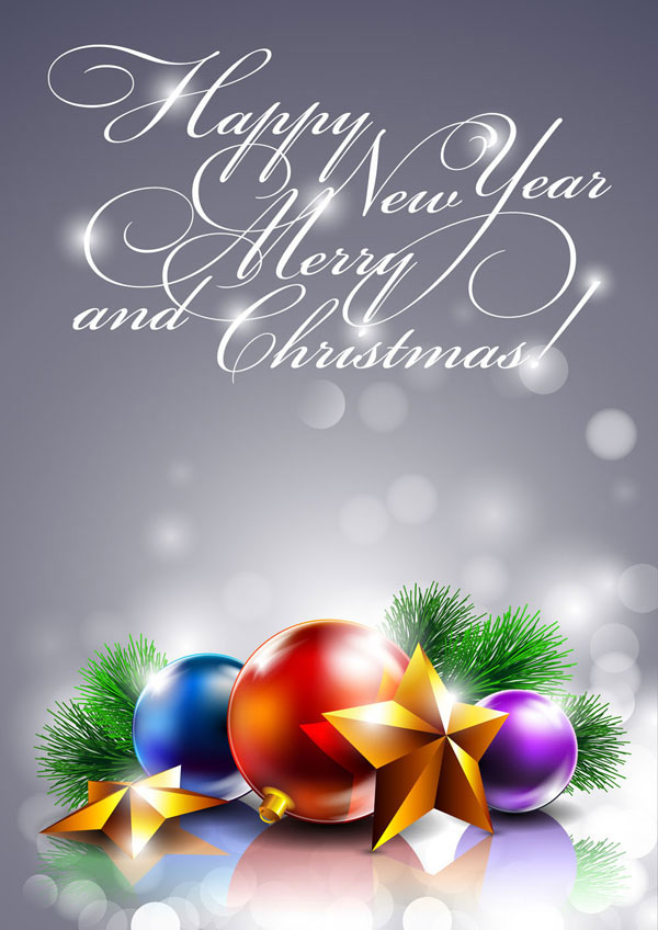 Beautiful Christmas decorative background 01 - vector material