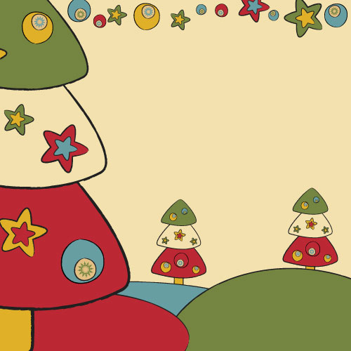 Cartoon Christmas pattern background 03 - vector material