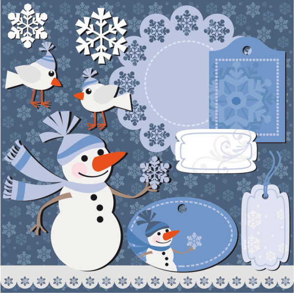 Christmas notes stickers 01 - vector material