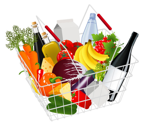 Cartoon basket 01 - vector material