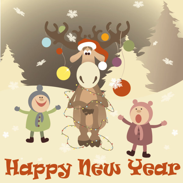 Christmas cartoon illustrator 01 - vector