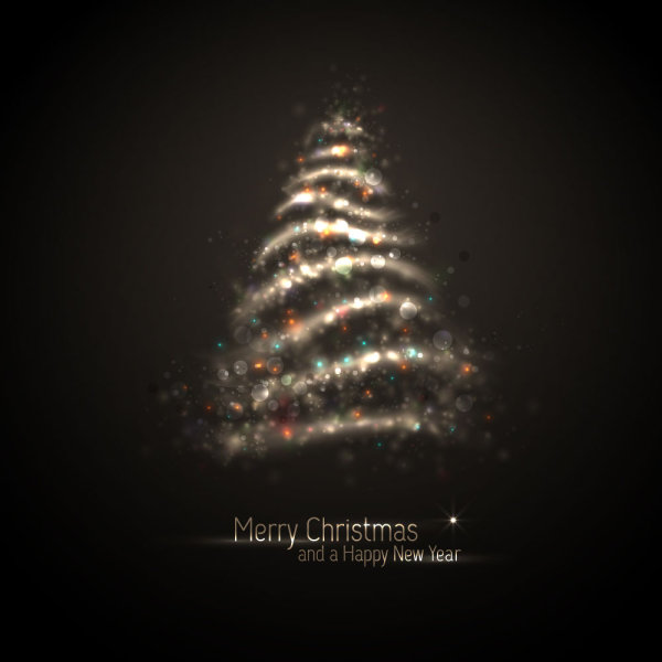 Beautiful halo Christmas Tree 04 - Vector material