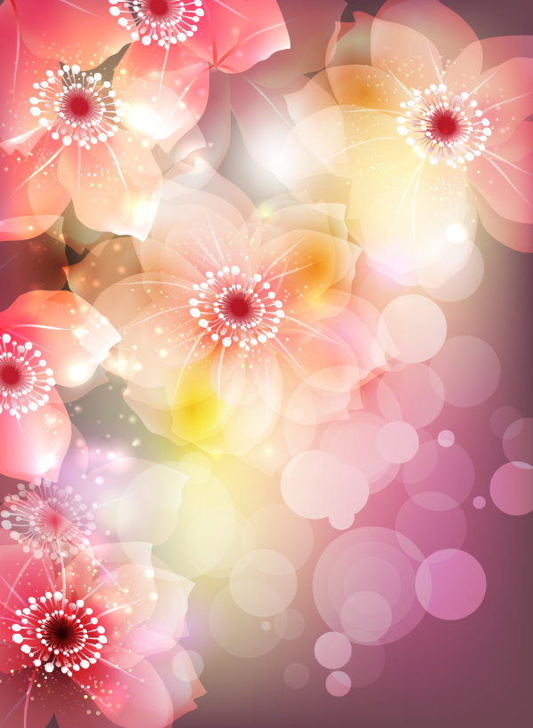 Gorgeous flowers illustrator 02 - vector material