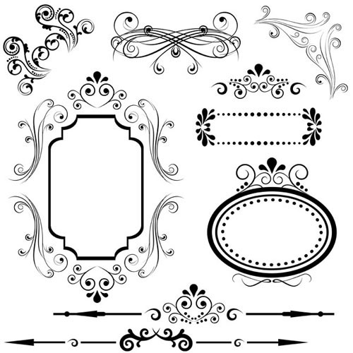 European lines border 04 - vector material